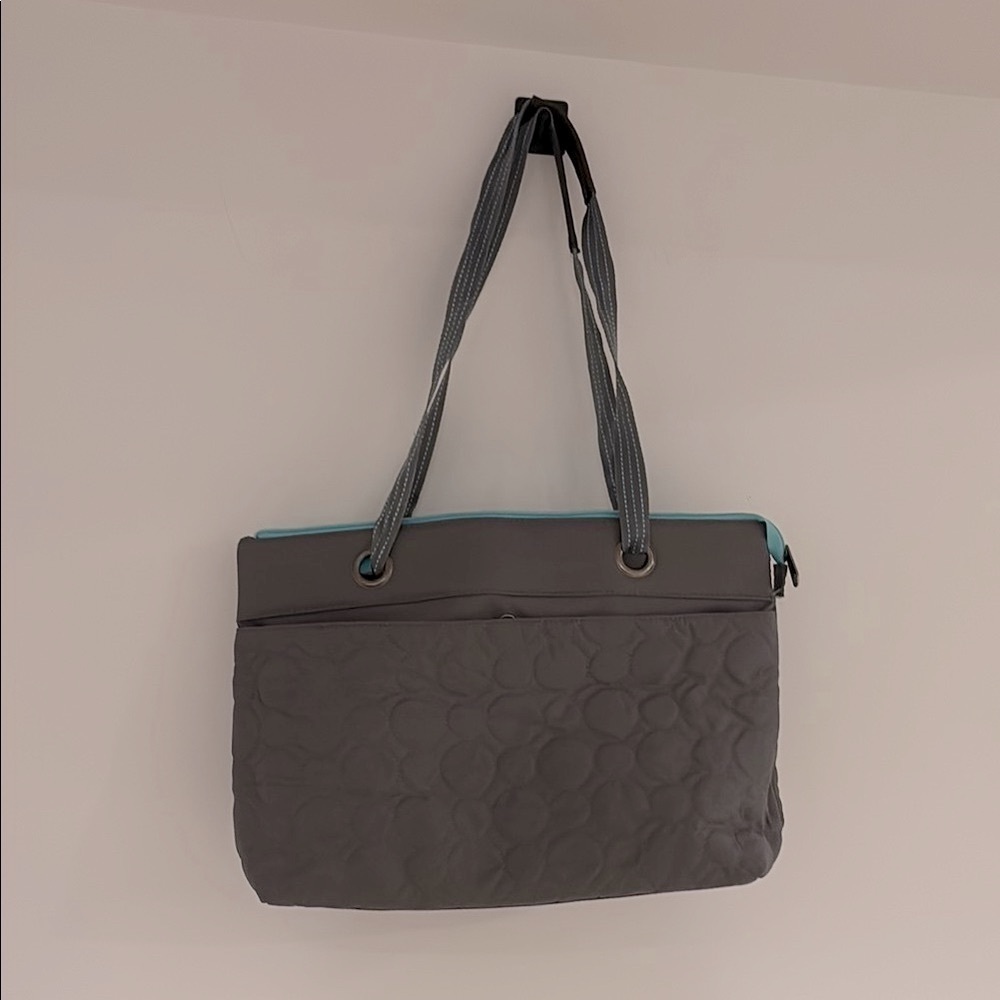 Stylish Gray Quilted Tote Bag 31 convertible bag